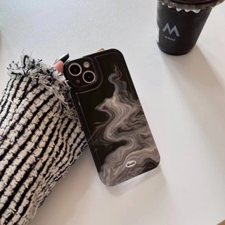 เคสโทรศัพท์มือถือ กันกระแทก ลายคลื่นสีดํา สําหรับ iPhone 11 11promax 12 12pro 12promax 13 14 14plus 14promax