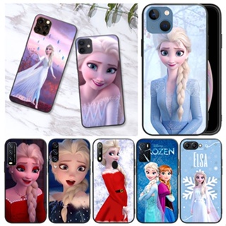 เคสโทรศัพท์มือถือนิ่ม พิมพ์ลาย Frozen Elsa สีดํา สําหรับ Realme 5 5i 5s 5 Pro 3 6 6i 6 Pro