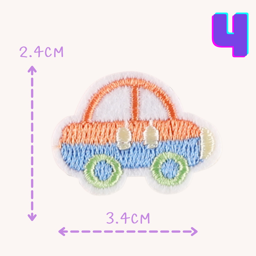 10บาททุกชิ้น DIY:ตัวรีดติดเสื้อ อาร์มติดเสื้อ ลายรถน่ารัก ใช้เตารีดรีดติดลงผ้าได้เลยค่ะ ง่ายมากๆๆค่ะ