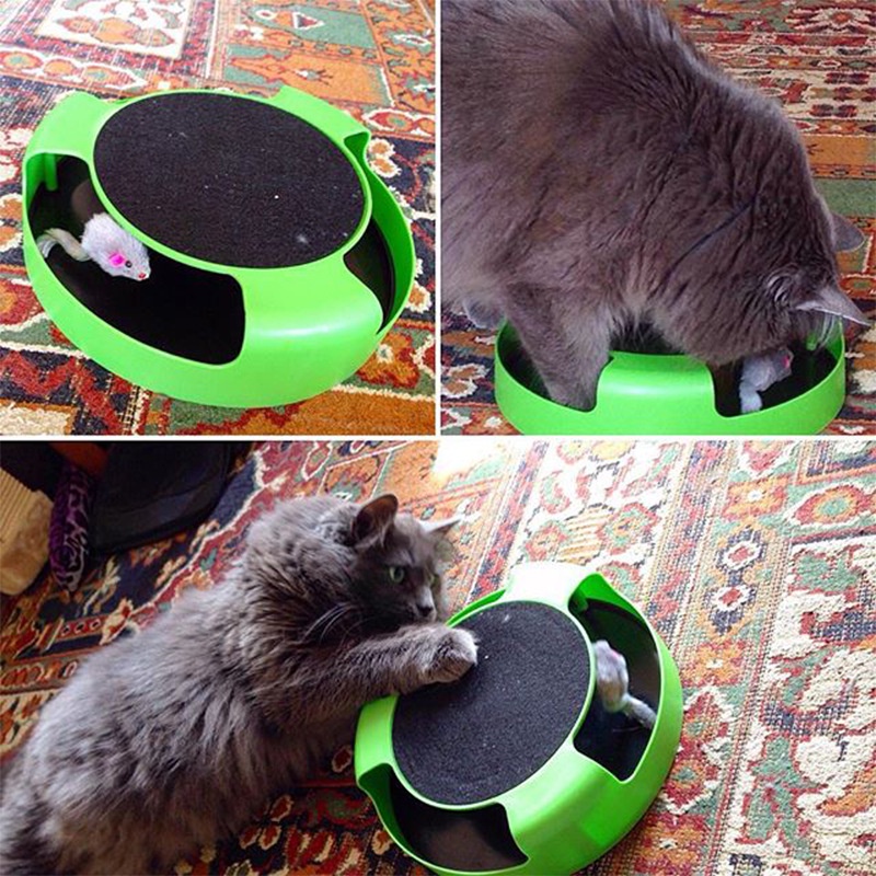  พร้อมส่ง  ของเล่นสัตว์เลี้ยง เกมส์แมวจับหนู ของเล่นจานเสียงแมว