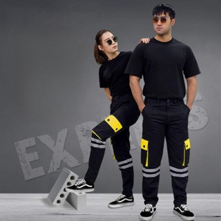 [5สี : SS-5XL] Express กางเกง #Safety ทรงกระบอกเล็ก กระเป๋ากล่อง