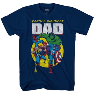 Marvel Avengers Mightiest Dad Hulk Captain America Graphic Adult T-Shirt New mens casual short-sleeved pure cotton_04