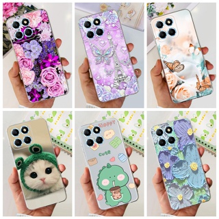 เคสโทรศัพท์มือถือ ซิลิโคนนุ่ม TPU ลายแมว ดอกไม้น่ารัก สําหรับ Honor X8 5G VNE-N41 Honor X6 X6s VNE-LX1 VNE-LX2 HonorX6 X 6S