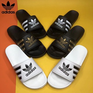 Adidasรองเท้าแตะลำลองแฟชั่นสำหรับผู้ชายและผู้หญิง พื้นรองเท้ากันลื่นสวมใส่นุ่มสบาย