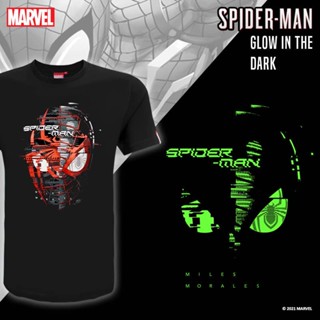 MARVEL Glow In The Dark Spiderman Men T Shirt Tops VIM21792 (Black)_03