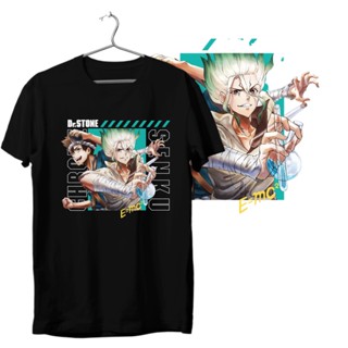 ▬▥❀Infinitee DR. STONE Chrome and Senku Ishigami Manga Anime Tshirt For Men Women in Black Shirt rou_08