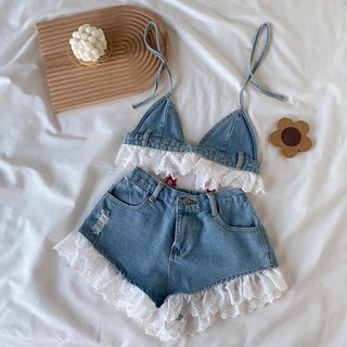 บิกีนี่ + กางเกงยีนส์ **ร้านไทย** (Bikini Denim Set)