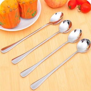 【AG】Long Handle Stainless Steel Tea Coffee Spoon Cocktail Ice Cream Soup Spoons Cutlery