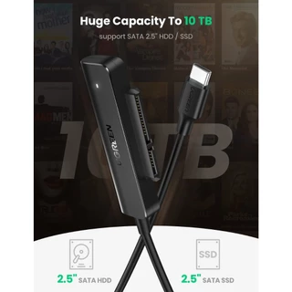 UGREEN รุ่น 70610 SATA to USB C Adapter Cable for 2.5" SSD and HDD Hard Drive Connector 5Gbps Support SATA III UASP Thun