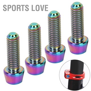 Sports Love 4 pcs M5 * 15 มม. จักรยานไทเทเนียมอัลลอยด์เรียวสลักเกลียวจักรยานเสือภูเขา Stem สกรูคงที่