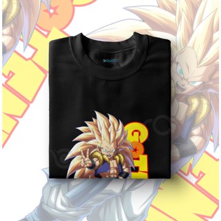 เสื้อยืดพิมพ์ลายแฟชั่น เสื้อยืด ผ้าฝ้าย 100% พิมพ์ลายอนิเมะ Dragon Ball Z Gotenks พรีเมี่ยม_04