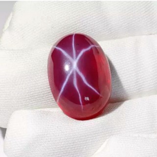 พลอยสตาร์ Synthetic RUBY Star sapphire Oval ลิลลี่สตาร์ สีแดงเนื้อแก้ว ไข่ 8x10 - 13x18