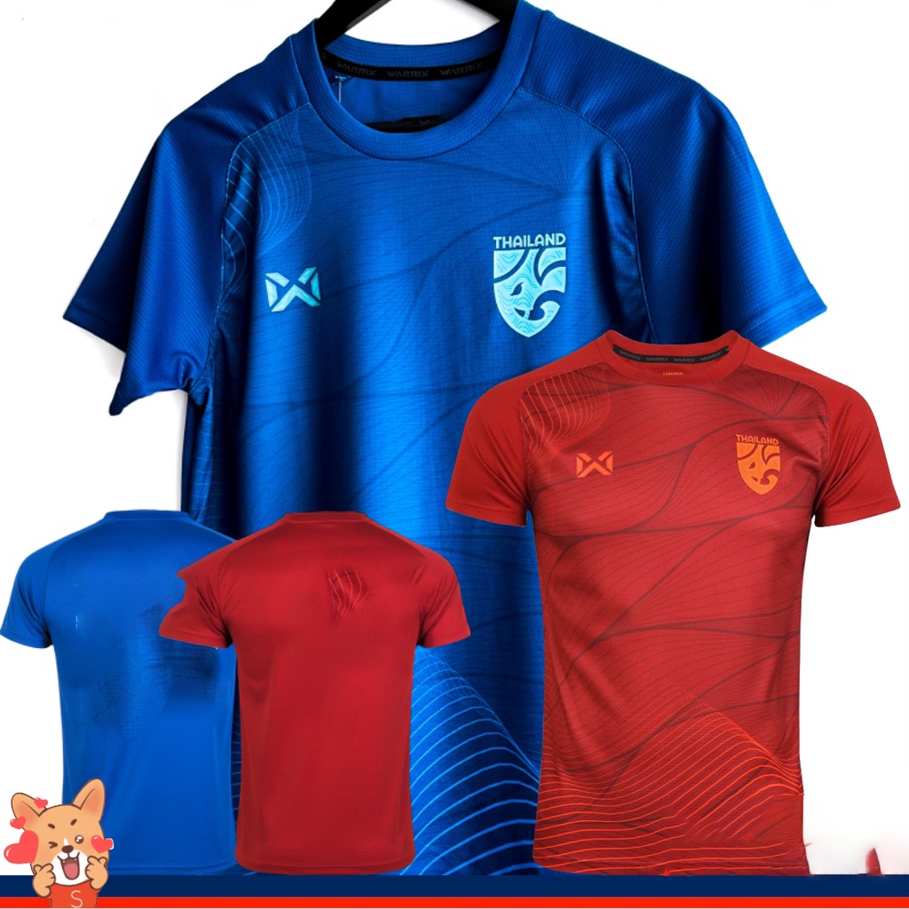 เสื้อทีมชาติไทย สีน้ำเงิน/แดง รุ่นเสื้อเชียร์ไทย 2022-2023