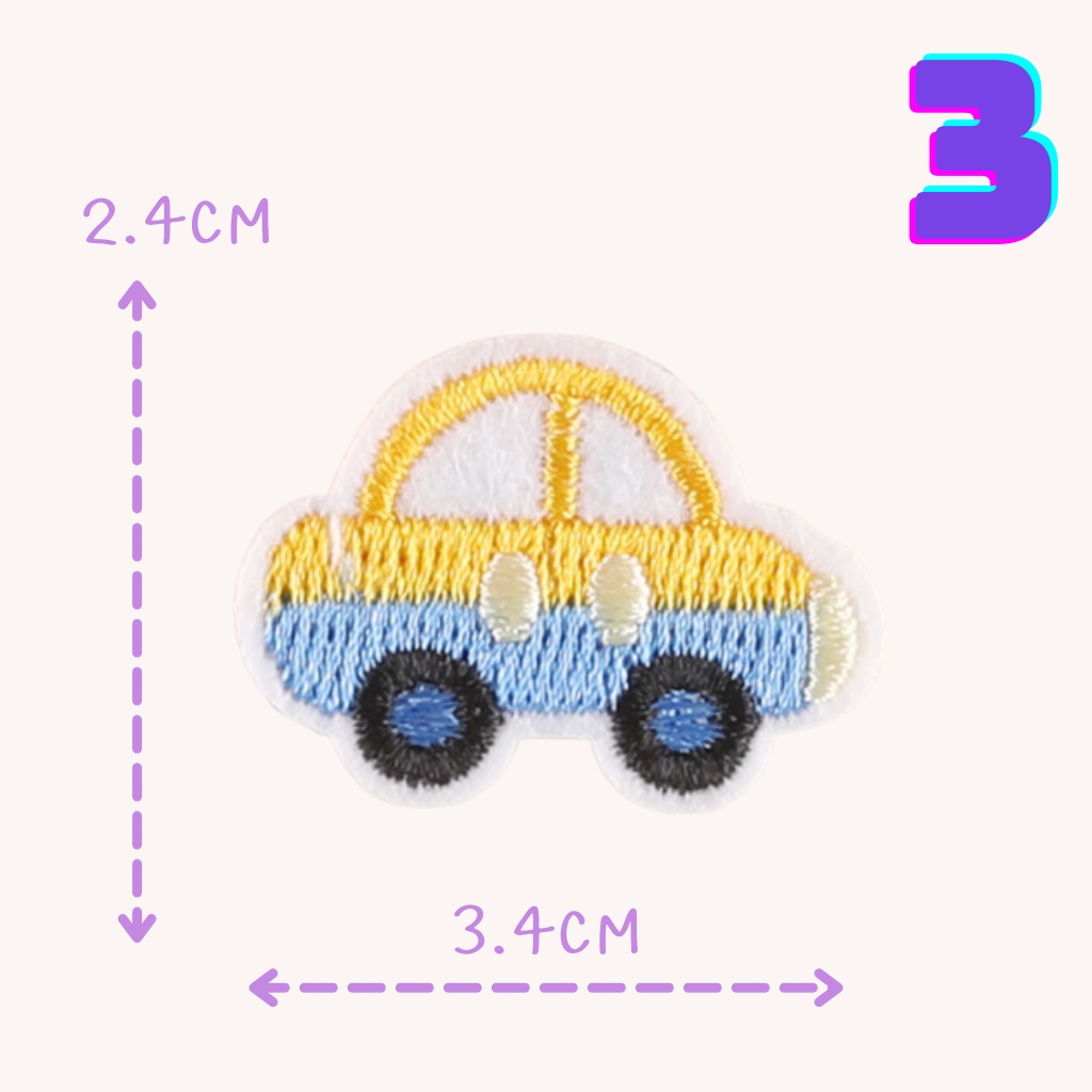 10บาททุกชิ้น DIY:ตัวรีดติดเสื้อ อาร์มติดเสื้อ ลายรถน่ารัก ใช้เตารีดรีดติดลงผ้าได้เลยค่ะ ง่ายมากๆๆค่ะ