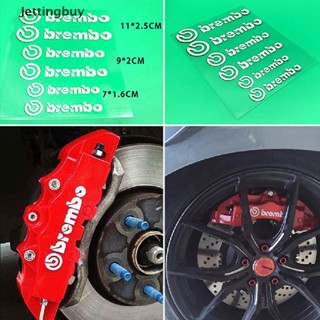 [Jettingbuy] สติกเกอร์คาลิปเปอร์เบรกรถยนต์ ลายตัวอักษร Brembo 6 ชิ้น