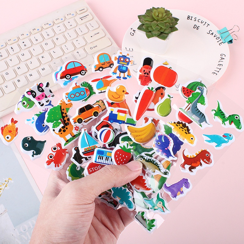 สติกเกอร์ที่ถูกที่สุด 3D ของขวัญวันเกิดเด็กน่ารักการ์ตูน Puffy Kids Reward