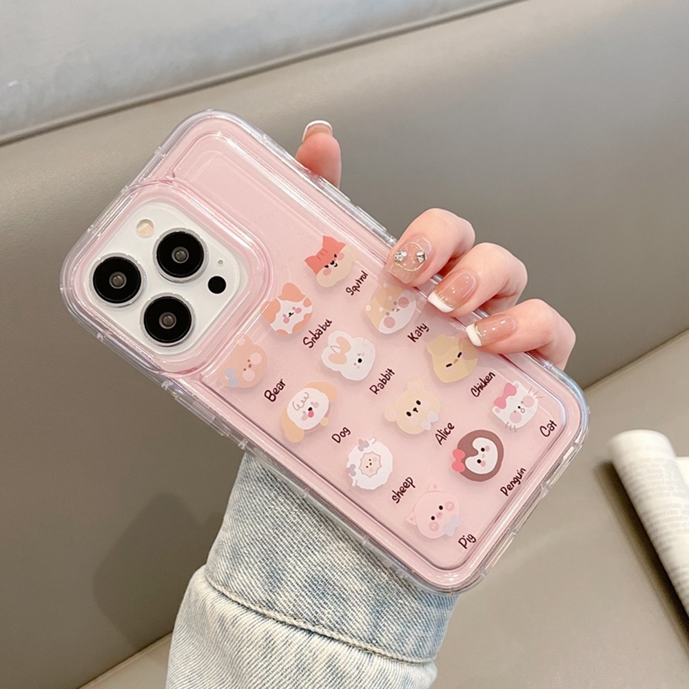 เคสใสถุงลมนิรภัยFor Iphone 11 7 8 Plus 14 12 13 Pro Max XR X Xs Max SE 2020 เคสโทรศัพท์มือถือซิลิโคนนิ่มลายการ์ตูนน่ารัก