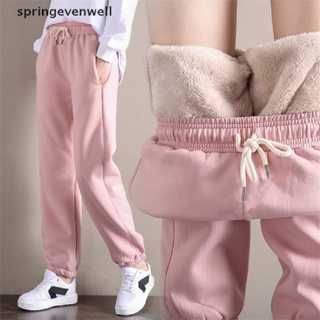 [springevenwell] ใหม่ กางเกงเลกกิ้งลําลอง ผ้าฟลีซ แบบหนา ให้ความอบอุ่น สีพื้น พลัสไซซ์ แฟชั่นฤดูหนาว สําหรับผู้หญิง