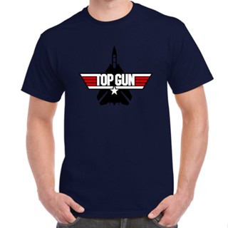 [plus size T-shirt] Top Gun Retro Logo Tom Cruise Val Kilmer Navy T-shirt 100% Cotton Mens gildan T-shirt GH_07