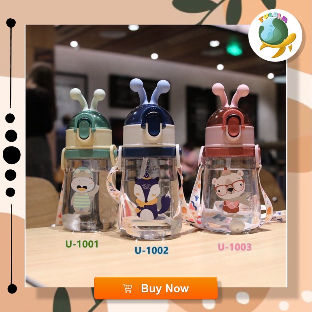 [TULALA Shop] ขวดน้ําดื่มสําหรับเด็ก Fountain Animal Motif Childrens Character Childrens Drinking Bo