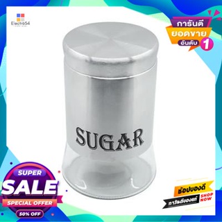 Glass ขวดโหลแก้วกลมทรงเตี้ยฝาเกลียวสเตนเลส Kassa Home รุ่น 106729361 สีเงินround Glass Jar With Stainless Steel Screw Ca