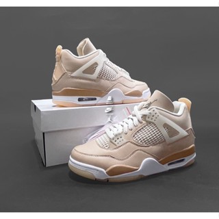 8or7 Air Jordan 4 Retro Shimmer Milk Tea Powder Basketball Shoes Leisure Platform Sports Training jordan4 รองเท้าวิ่ง