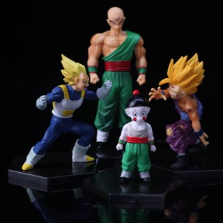 ใหม่ โมเดลฟิกเกอร์ Dragon Ball Tien Shinhan Chiaotzu Son Goku Vegeta ของเล่นสําหรับเด็ก 4 ชิ้น