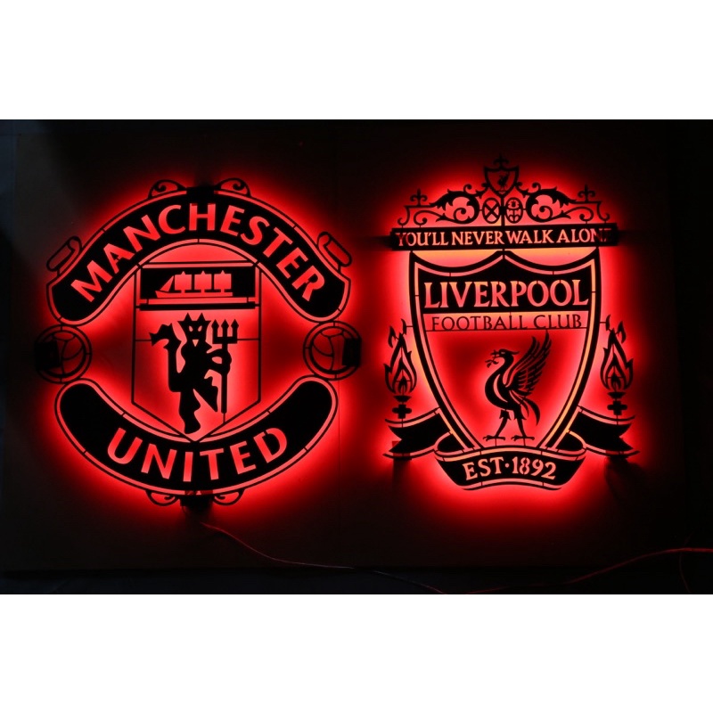 ป้าย LOGO ฉลุเหล็ก 1.5mm Liverpool Manchester Chelsea Burirum ฟุตบอล สโมสร 60 cm เลือกสโมสรได้