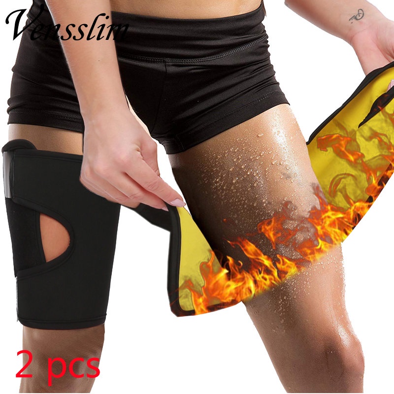 ผู้หญิงขา Shaper ซาวน่าเหงื่อต้นขาไขมัน Burner Thermo Neoprene บีบอัดนวดกางเกงขายาว Trimmer เข็มขัด