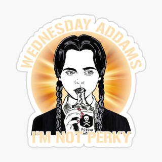 สติ๊กเกอร์กันน้ำ สติ๊กเกอร์ติดรถ แม่เหล็กติดตู้เย็น Wednesday Addams Jenna Ortega WEDA50