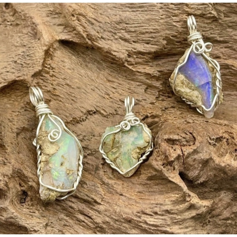 1Pc Raw Opal Necklace Pendant Natural Opal Jewelry- Ethiopian Opal Necklace / Opal Gemstone Gift Opa