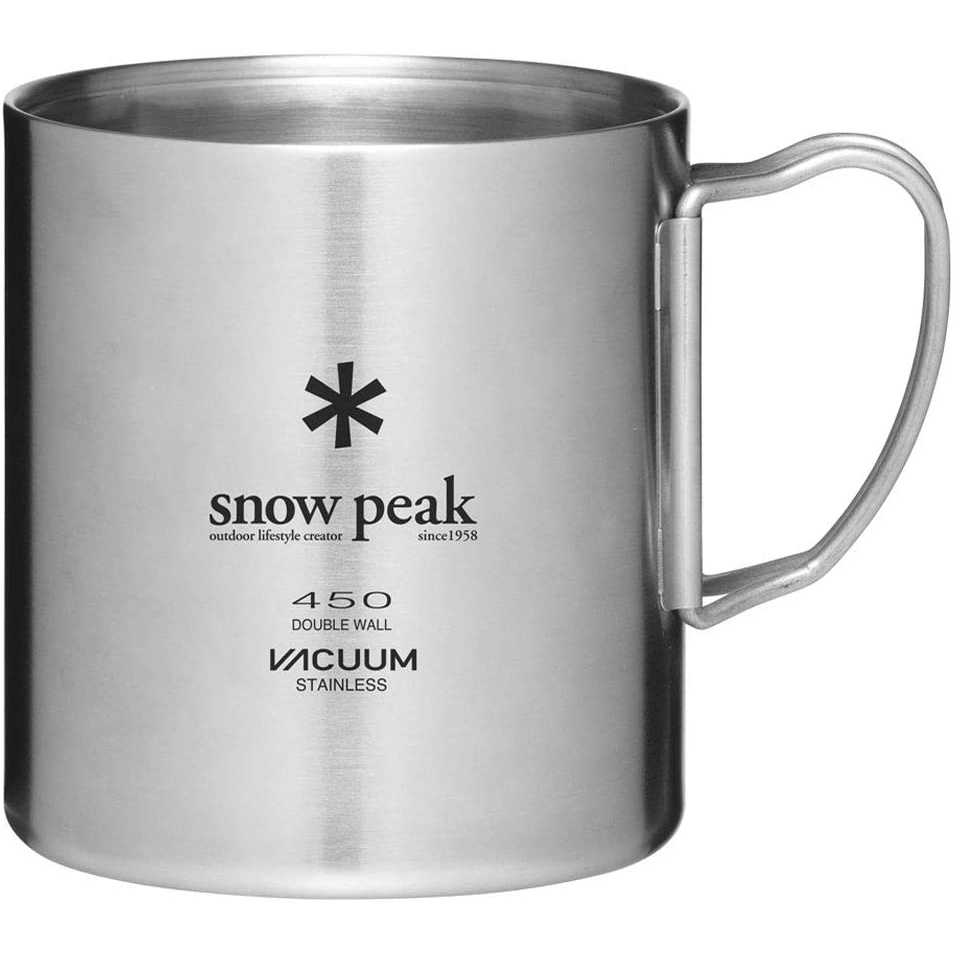 Snow Peak Stainless Vacuum Double Wall 450 Mug MG-214 แก้วมัคสเตนเลส เก็บความร้อนและความเย็น พร้อมส่ง