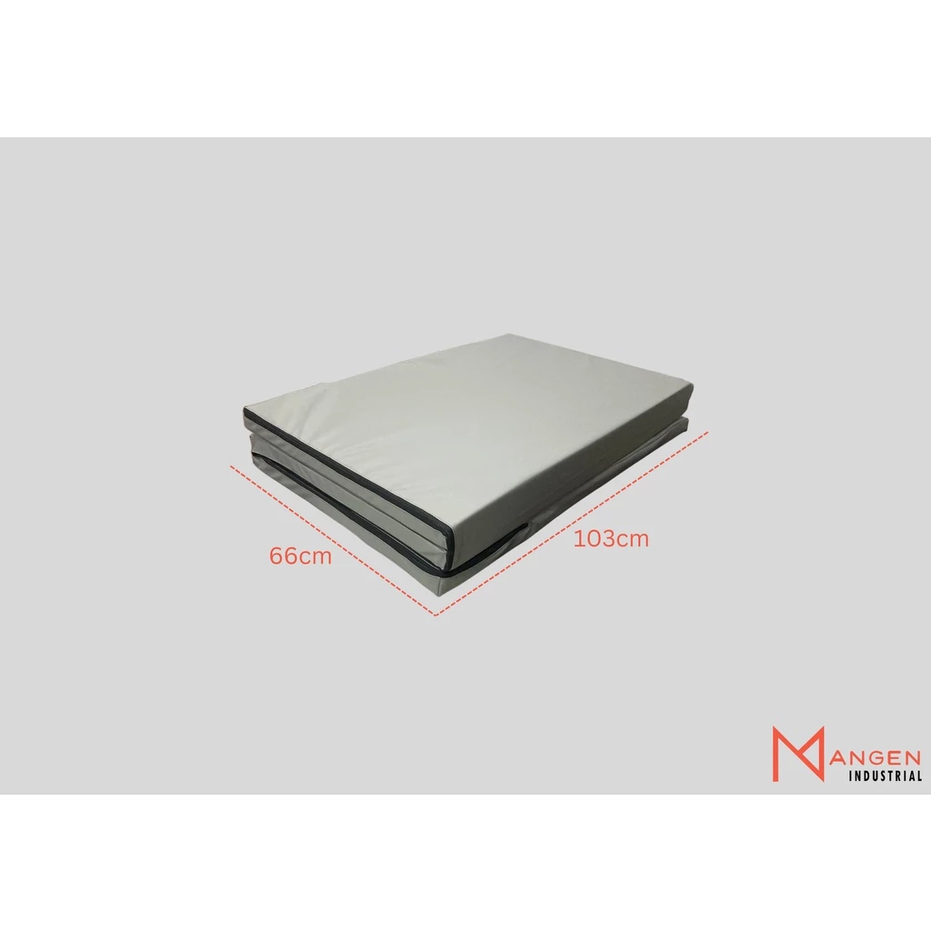 ที่นอนยางพารา Mangen BounceFlex Foam หุ้มหนัง Duraleather สีเทา แบบพับ thumbnail 3