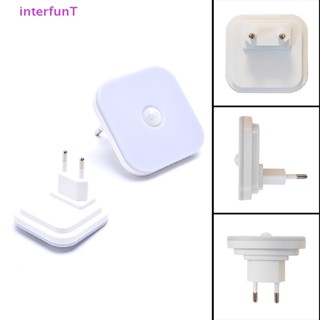 [InterfunT] โคมไฟกลางคืน LED ปลั๊ก EU เซนเซอร์จับการเคลื่อนไหวอัจฉริยะ ปลั๊กติดผนัง [ใหม่]