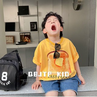 ✨【พร้อมส่ง】เสื้อยืดแขนสั้นลําลอง พิมพ์ลาย สไตล์เกาหลี สําหรับเด็กผู้ชาย อายุ 3-10 ปี