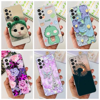 เคสโทรศัพท์ซิลิโคน TPU แบบนิ่ม ลายไดโนเสาร์ และแมวน่ารัก สําหรับ Samsung Galaxy A13 SM-A135F A23 SM-A235F A13 4G A23 5G