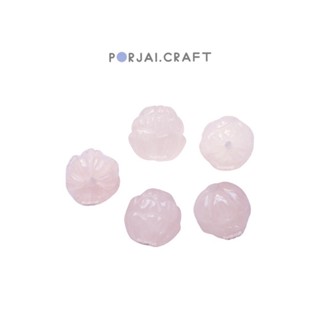 Rose quartz lotus bead ลูกปัดดอกบัวโรสควอตซ์