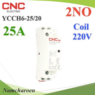 ..แมกเนติก คอนแทคเตอร์ CNC คอยล์คอนโทรล 220VAC ขนาด 25A 2P Dinrial วงจรไฟฟ้า 2NO รุ่น Contact-25A-2NO NC