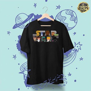 สตาร์วอร์ส ผู้ชาย Star Wars Logo Kawaii Multi-Character T-Shirt sale เสื้อยืดคอกลม_04