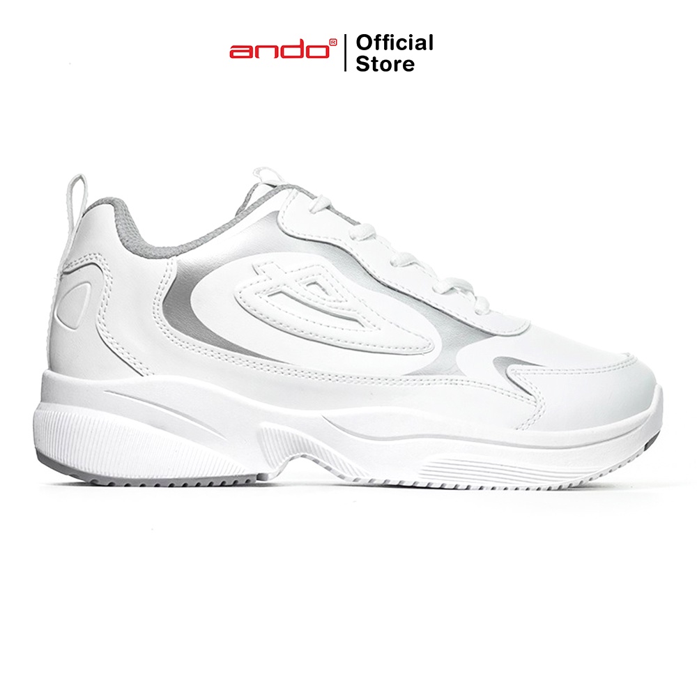 Ando Official Gummy รองเท้าผ้าใบสําหรับผู้หญิง - สีขาวเงิน