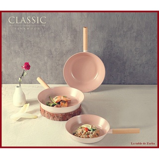 [Made in Korea] Neoflam Classic Pink Wood Frypan Wok Series