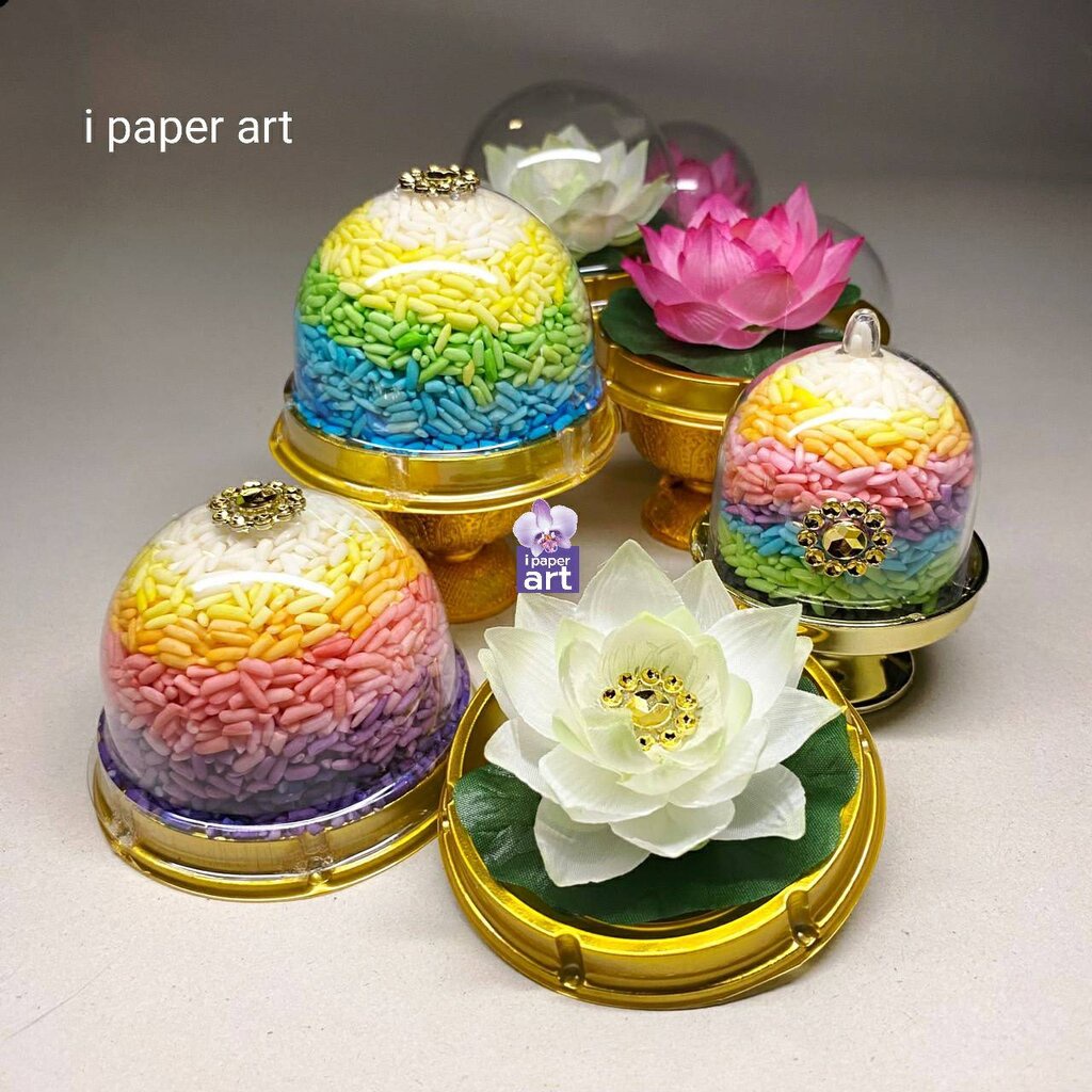 ข้าวดอกบัว | ชุดบูชาพระ พระแม่กวนอิม และเทวดาทุกพระองค์ สินค้าไทย งานปราณีต | หิ้งที่มีพื้นที่จำกัด