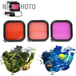 Nice photo 3 pcs ชุดกรองเลนส์ดำน้ำสำหรับ GoPro 8 เคสกันน้ำ Snorkel Filters Scuba Dive อุปกรณ์เสริม