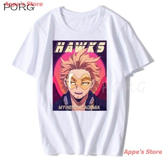 เสื้อยืดสีขาวAppes Store 2022 Men T Shirt My Hero Academia Anime Oversized Manga Unisex Couple T Shirt Mens Clothing H