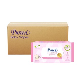 BABY ผ้าเช็ดทำความสะอาดผิว PUREEN SENSITIVE 30 แผ่น แพ็ค 24 ชิ้นBABY WIPES PUREEN SENSITIVE 30-SHEET PACK24