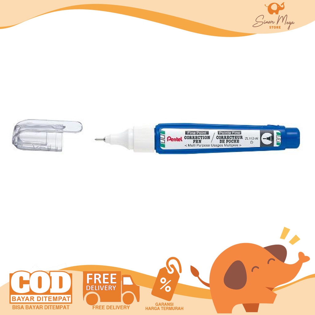 Pentel Correction Fuid ZL112W Tip-Ex Quality Liquid Paper / ZL-112W