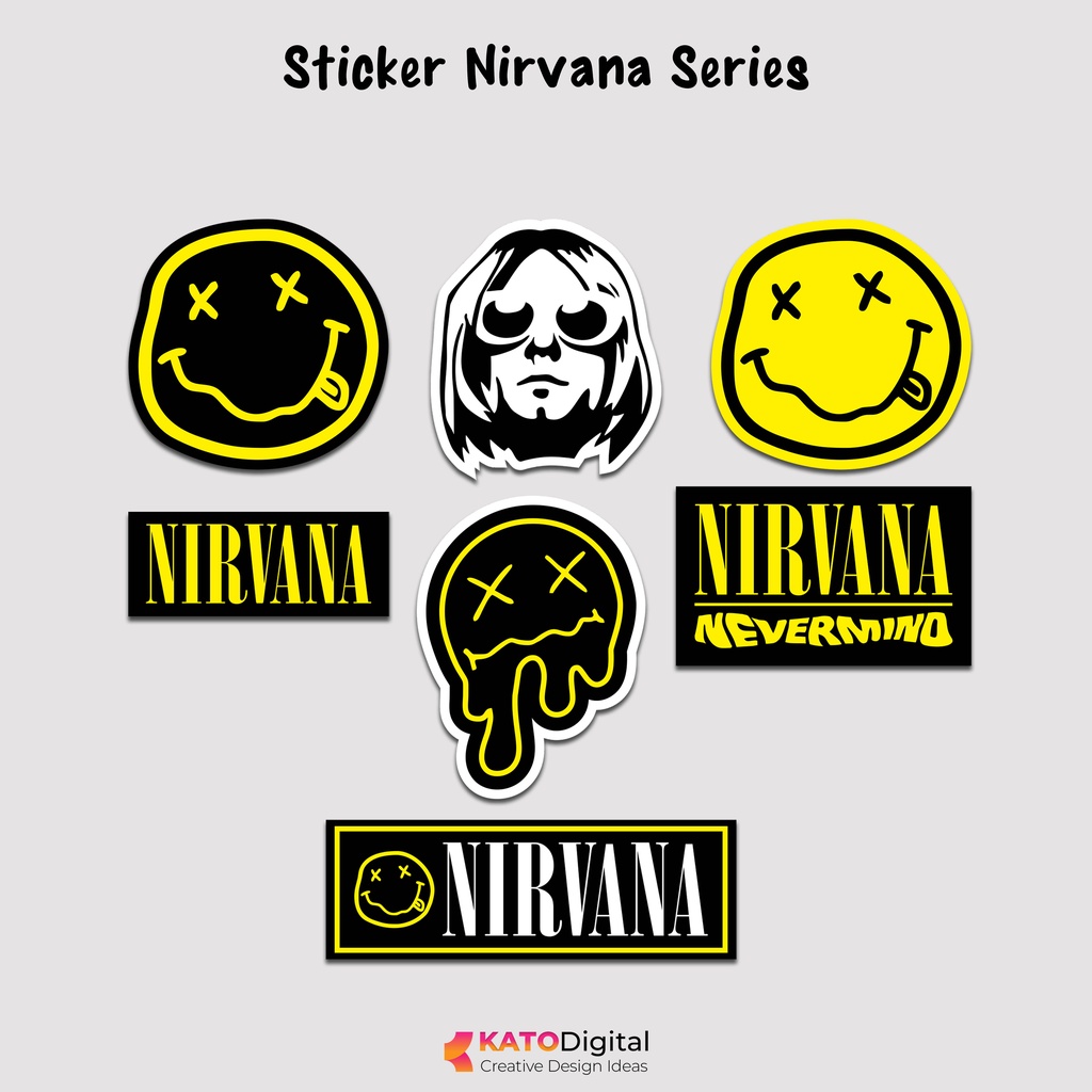 Nirvana Series สติ๊กเกอร์วงกันน้ํา Kurt Cobain ไวนิลสติ๊กเกอร์เคลือบมันเงา