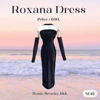 SE48 l Roxana Dress เดรสกลิตเตอร์คล้องคอ