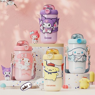 【ฟรีของขวัญ】Sanrio Kuromi Melody Cinnamoroll Pom Pom Purin แก้วเก็บความร้อน สเตนเลส 316 พร้อมหลอดดูดน้ํา น่ารัก สําหรับนักเรียนหญิง