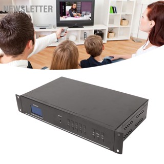 Newsletter 4K HD Switcher 8 in 16 Out 30Hz อลูมิเนียมอัลลอยด์ Hot Swap DVI VGA EDID มัลติมีเดีย สำหรับแล็ปท็อปพีซี 100-240V